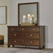 Danabrin Brown Full Panel Bed with Mirrored Dresser from Ashley - Lara Furniture