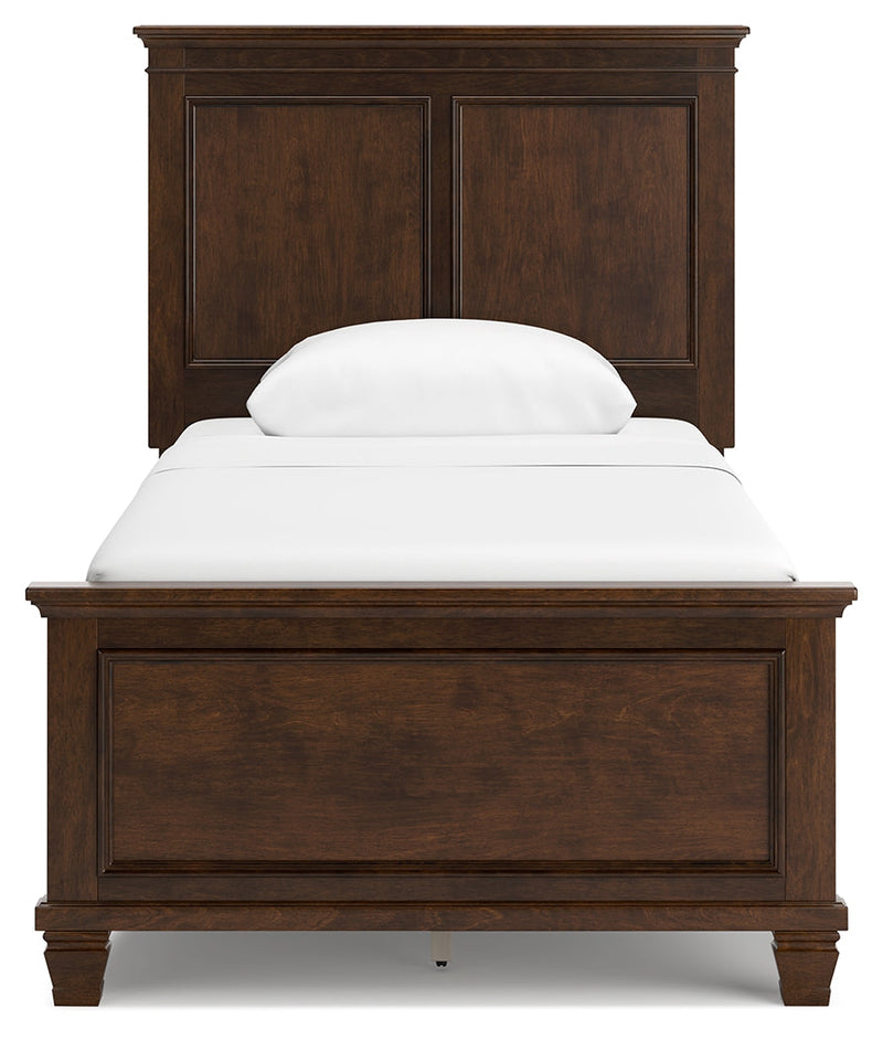 Danabrin Brown Twin Panel Bed with Mirrored Dresser from Ashley - Lara Furniture