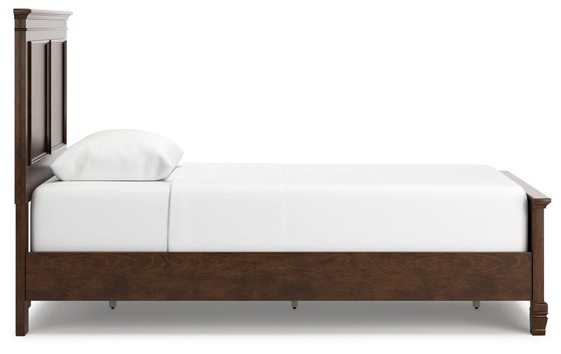 Danabrin Brown Twin Panel Bed with Mirrored Dresser from Ashley - Lara Furniture