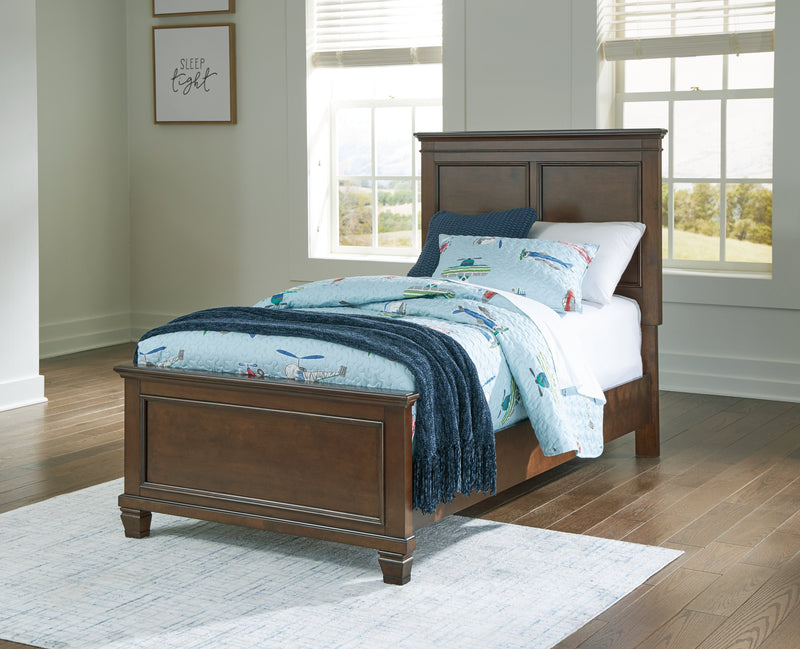 Danabrin Brown Twin Panel Bed with Mirrored Dresser from Ashley - Lara Furniture