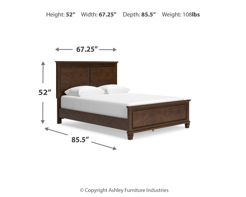 Danabrin Brown Queen Panel Bed with Mirrored Dresser from Ashley - Lara Furniture