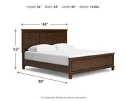 Danabrin Brown California King Panel Bed with Mirrored Dresser from Ashley - Lara Furniture