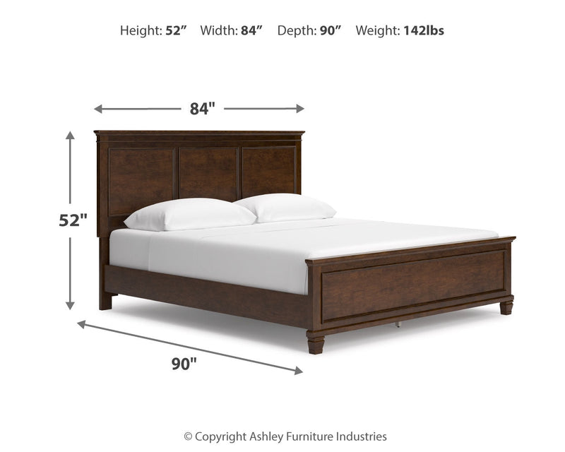 Danabrin Brown California King Panel Bed with Mirrored Dresser from Ashley - Lara Furniture