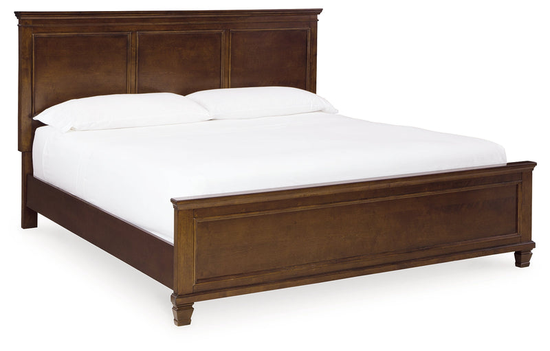 Danabr Brown King Panel Bed with Mirrored Dresser from Ashley - Lara Furniture