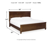 Danabr Brown King Panel Bed with Mirrored Dresser from Ashley - Lara Furniture