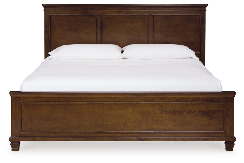 Danabr Brown King Panel Bed with Mirrored Dresser from Ashley - Lara Furniture