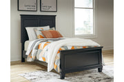 Lanolee Black Twin Panel Bed -  Ashley - Lara Furniture