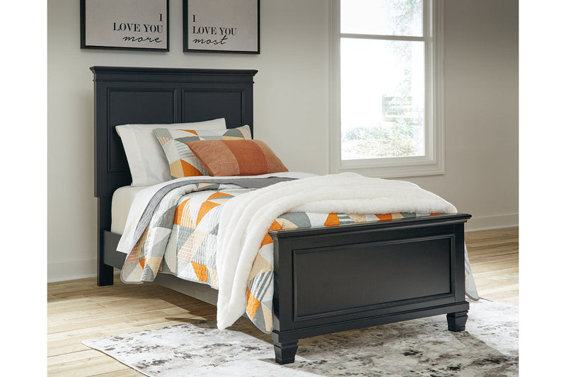 Lanolee Black Twin Panel Bed -  Ashley - Lara Furniture