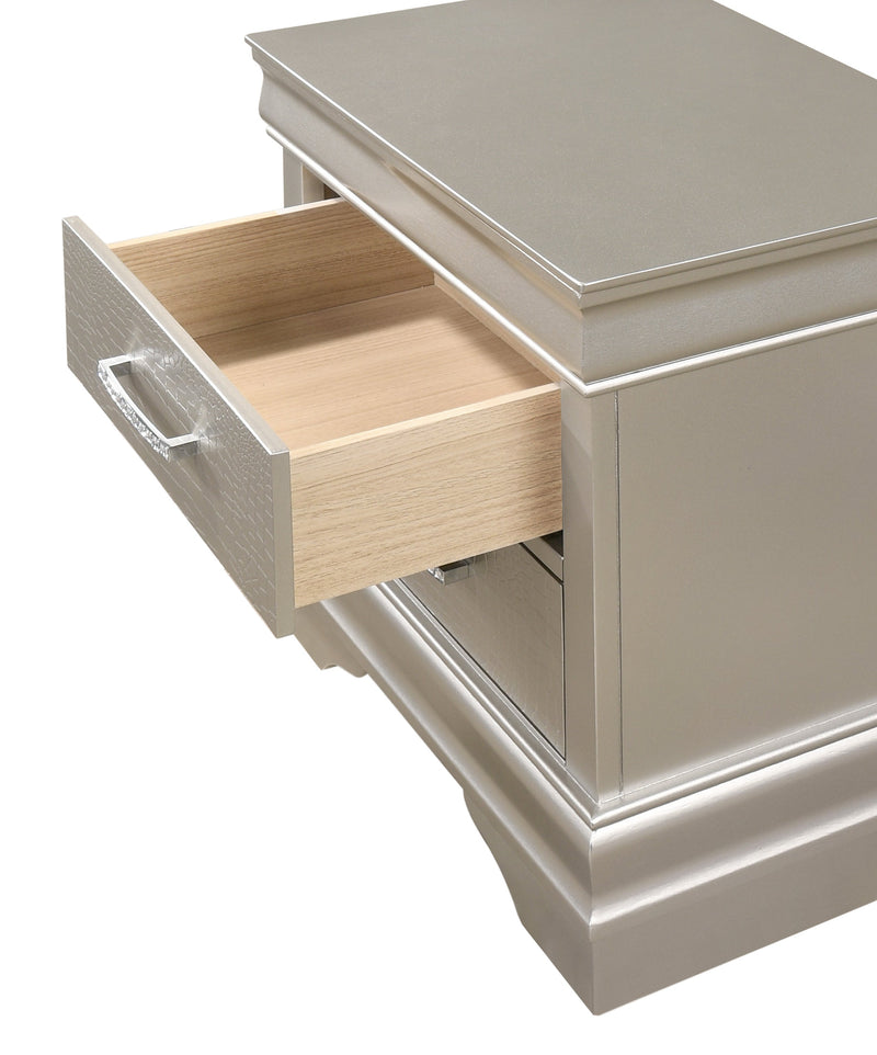 Amalia Silver Upholstered Panel Bedroom Set - Lara Furniture