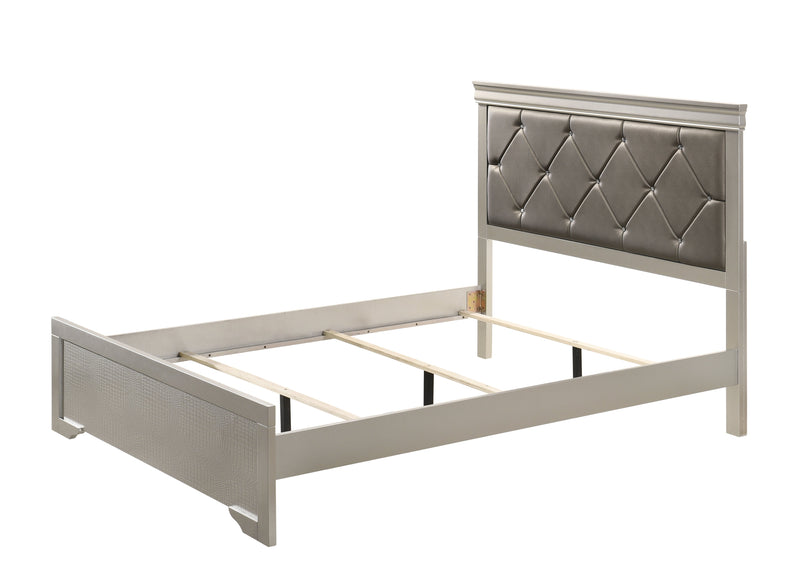 Amalia Silver Upholstered Panel Bedroom Set - Lara Furniture