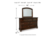 Porter Rustic Brown Dresser and Mirror -  Ashley - Lara Furniture