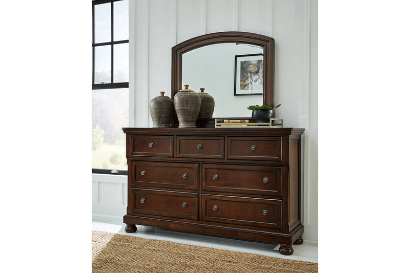 Porter Rustic Brown Dresser and Mirror -  Ashley - Lara Furniture