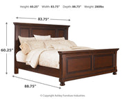 Porter Rustic Brown King Panel Bed with Mirrored Dresser and Chest from Ashley - Lara Furniture