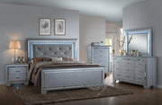 Lillian Silver LED Upholestered Bedroom Set - Lara FurnitureBedroom Set