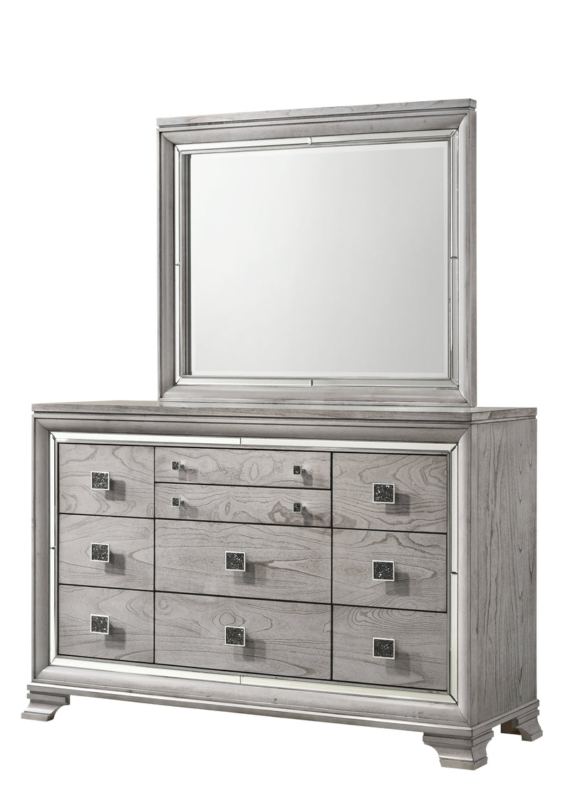 Vail Gray LED Upholstered Panel Bedroom Set - Lara FurnitureBedroom Set
