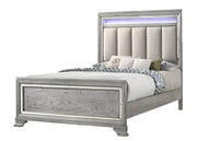 Vail Gray LED Upholstered Panel Bedroom Set - Lara FurnitureBedroom Set