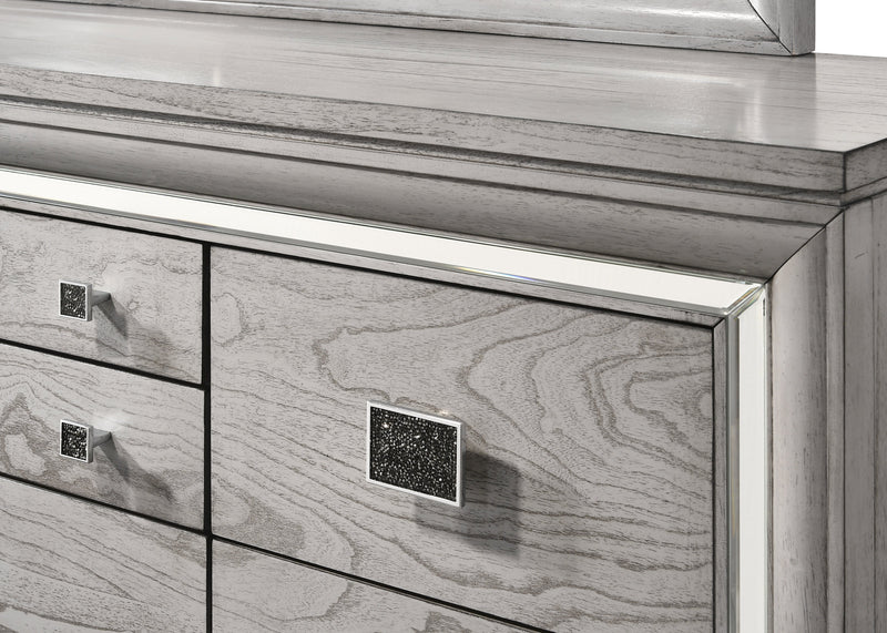 Vail Gray LED Upholstered Panel Bedroom Set - Lara FurnitureBedroom Set