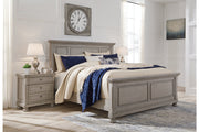 Lettner Light Gray California King Panel Bed -  Ashley - Lara Furniture