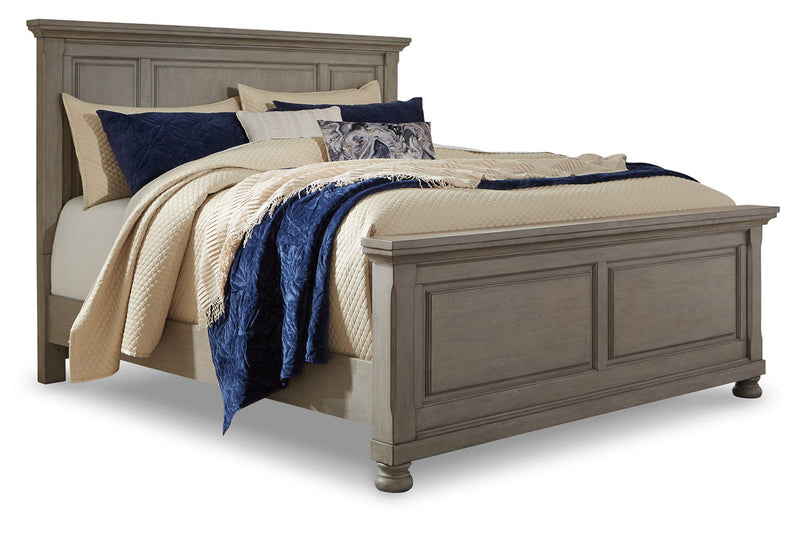 Lettner Light Gray California King Panel Bed -  Ashley - Lara Furniture