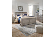 Lettner Light Gray California King Panel Bed -  Ashley - Lara Furniture