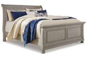 Lettner Light Gray California King Sleigh Bed -  Ashley - Lara Furniture