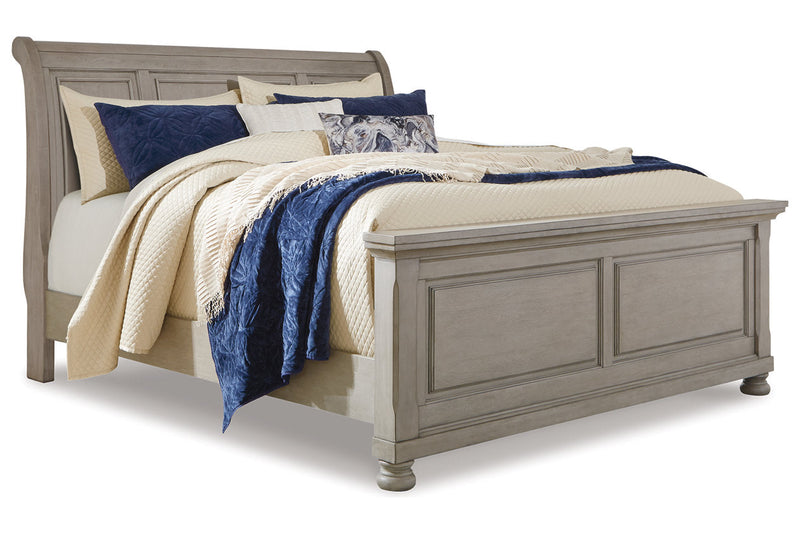 Lettner Light Gray California King Sleigh Bed -  Ashley - Lara Furniture