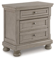 Lettner Light Gray Queen Panel Bed with Mirrored Dresser and 2 Nightstands from Ashley - Lara Furniture