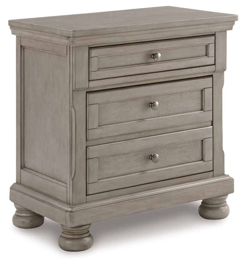 Lettner Light Gray Queen Panel Bed with Mirrored Dresser and 2 Nightstands from Ashley - Lara Furniture