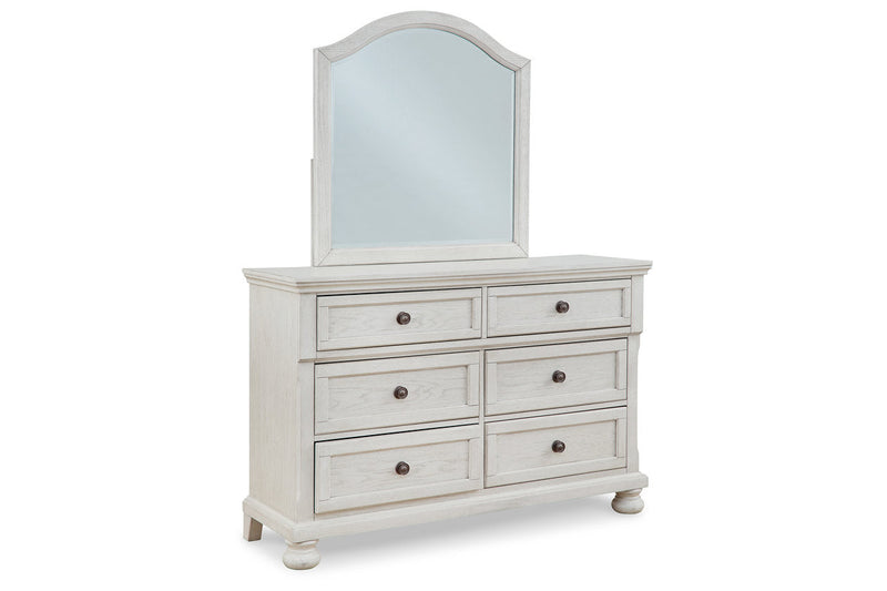 Robbinsdale Antique White Dresser and Mirror -  Ashley - Lara Furniture