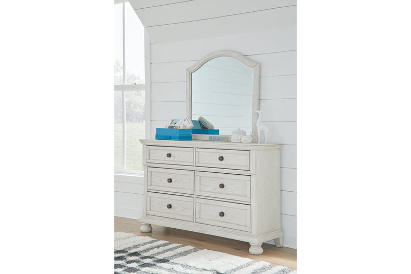 Robbinsdale Antique White Dresser and Mirror -  Ashley - Lara Furniture