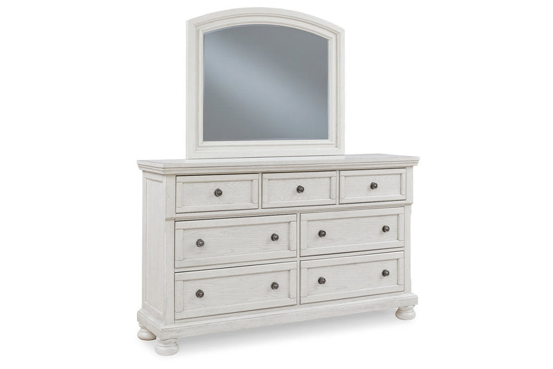Robbinsdale Antique White Dresser and Mirror -  Ashley - Lara Furniture