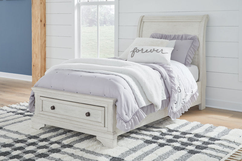 Robbinsdale Antique White Sleigh Storage Bedroom Set from Ashley - Lara Furniture