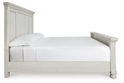 Robbinsdale Antique White California King Panel Bed -  Ashley - Lara Furniture