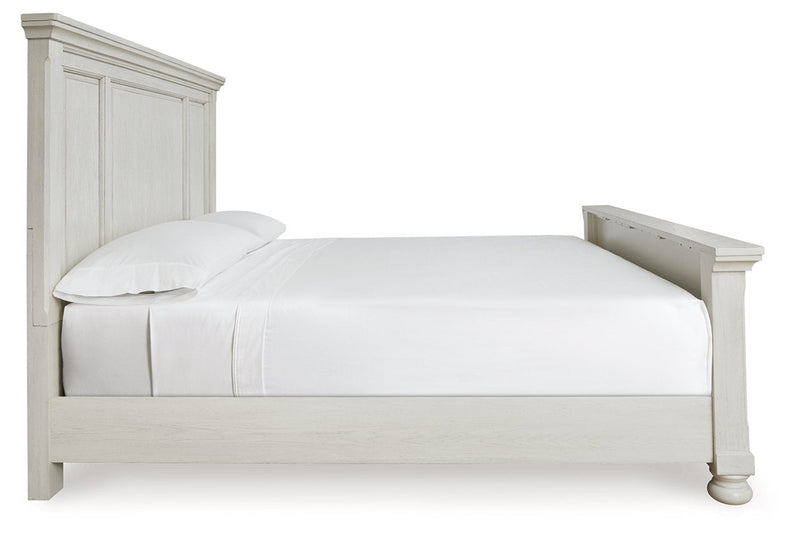 Robbinsdale Antique White California King Panel Bed -  Ashley - Lara Furniture