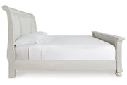 Robbinsdale Antique White King Sleigh Bed -  Ashley - Lara Furniture