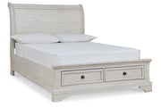 Robbinsdale Antique White Sleigh Storage Bedroom Set from Ashley - Lara Furniture