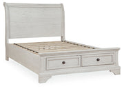 Robbinsdale Antique White Full Storage Bed and Nightstand from Ashley - Lara Furniture