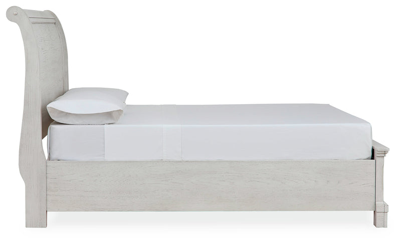 Robbinsdale Antique White Full Storage Bed and Nightstand from Ashley - Lara Furniture