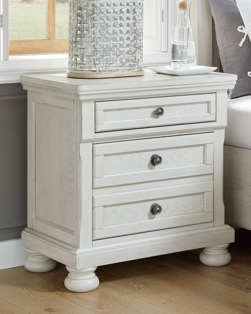 Robbinsdale Antique White Full Storage Bed and Nightstand from Ashley - Lara Furniture