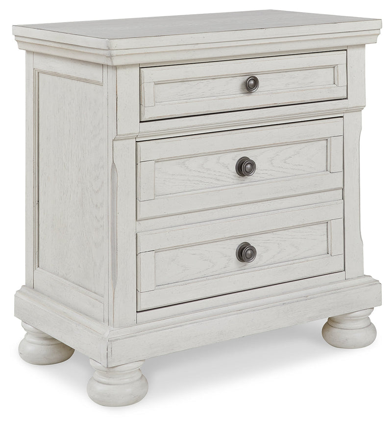 Robbinsdale Antique White Full Storage Bed and Nightstand from Ashley - Lara Furniture