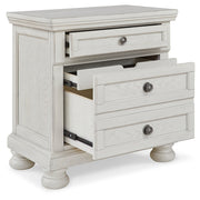 Robbinsdale Antique White Full Storage Bed and Nightstand from Ashley - Lara Furniture