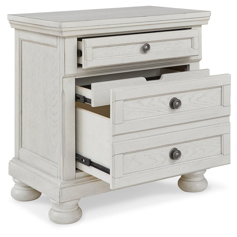 Robbinsdale Antique White Full Storage Bed and Nightstand from Ashley - Lara Furniture