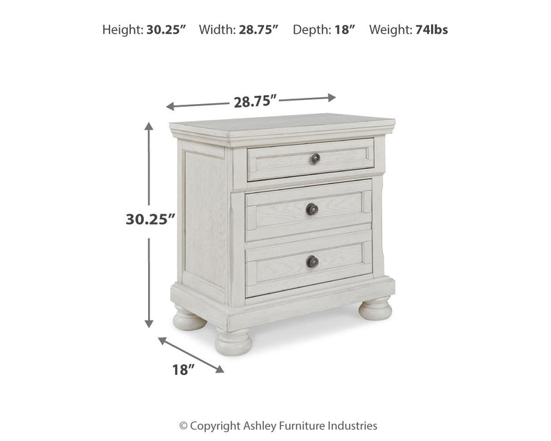 Robbinsdale Antique White Full Storage Bed and Nightstand from Ashley - Lara Furniture