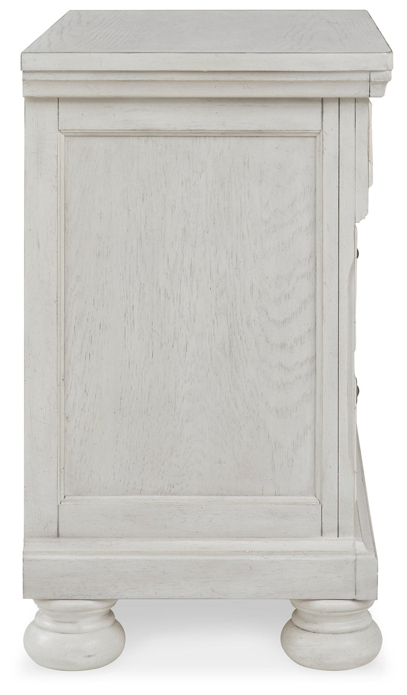 Robbinsdale Antique White Full Storage Bed and Nightstand from Ashley - Lara Furniture