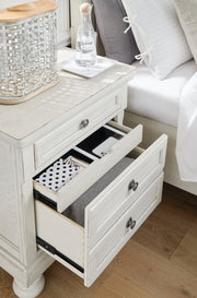 Robbinsdale Antique White Full Storage Bed and Nightstand from Ashley - Lara Furniture