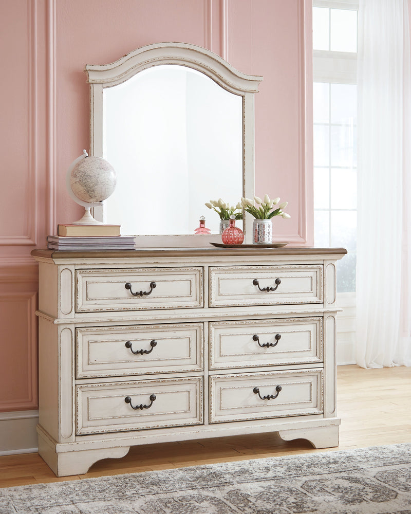 Realyn Two-tone Full Panel Bed, Dresser and Mirror from Ashley - Lara Furniture