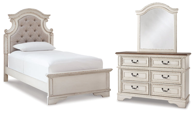 Realyn Two-tone Twin Bed, Dresser and Mirror from Ashley - Lara Furniture