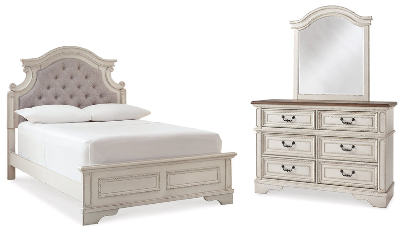 Realyn Two-tone Full Panel Bed, Dresser and Mirror from Ashley - Lara Furniture