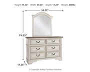 Realyn Two-tone Full Panel Bed, Dresser and Mirror from Ashley - Lara Furniture