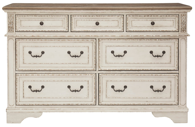 Realyn Chipped White Upholstered Panel Bedroom Set from Ashley - Lara Furniture